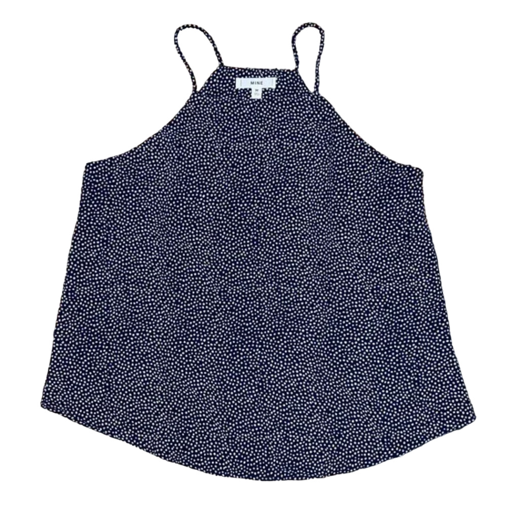 NWT Francesca's Mine Navy & White Roxy Polka Dot Tank Top